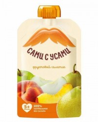 Пюре Сами с Усами фруктовый салатик яблоко персик груша с 5 мес 100 г