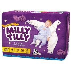 Подгузники 30 шт. Milly Tilly Макси 4 ночные 7-18 кг