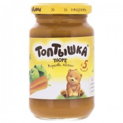 Пюре Топтышка яблоко морковь с сахаром с 5 мес 190 г