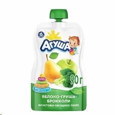 Пюре Агуша яблоко груша брокколи с 6 мес. 90 г